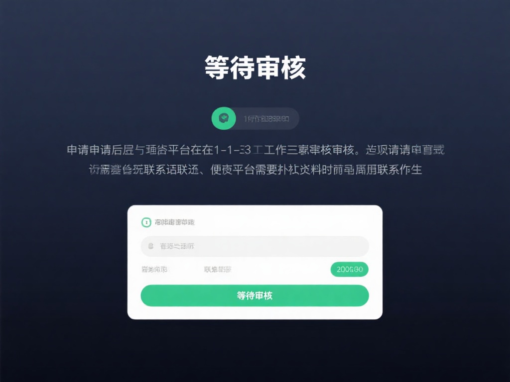 等待审核：提交申请后，平台会在1-3个工作日内完成